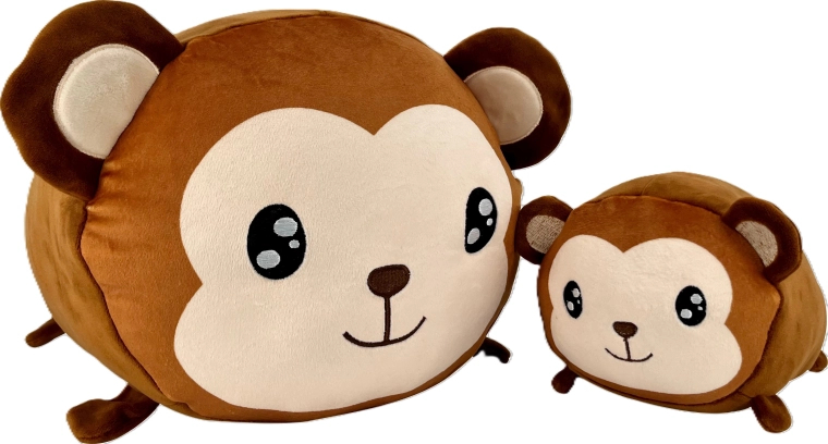Set peluche singe maman et bébé – 20 et 40 cm