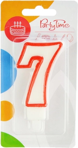 Bougie d’anniversaire chiffre 7 rouge