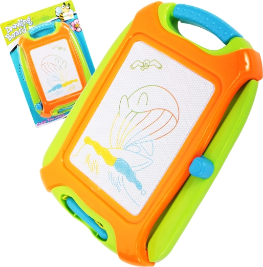 Ardoise magnétique colorée pour dessiner avec effaceur 26,5 × 18,5 cm avec poignée