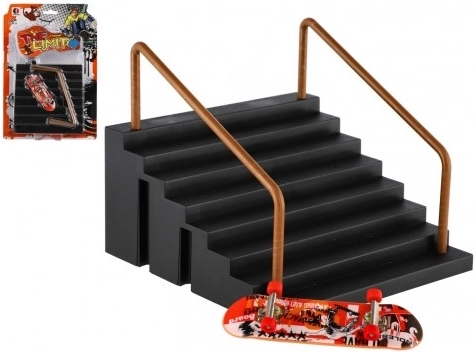 Skateboard de doigt avec escaliers et rampe 9 cm