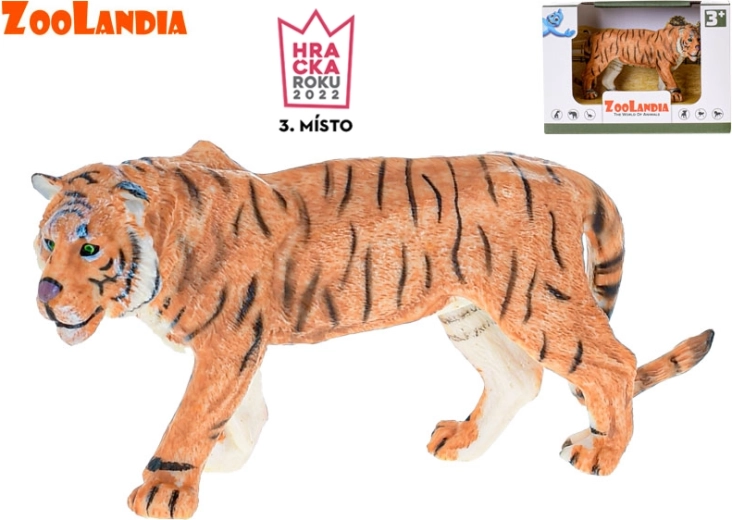 Figurine en plastique tigre 15 cm ZOOLANDIA en boîte