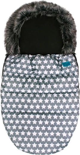 Chancelière bébé de luxe Belisima étoiles – chancelière d’hiver grise pour poussette