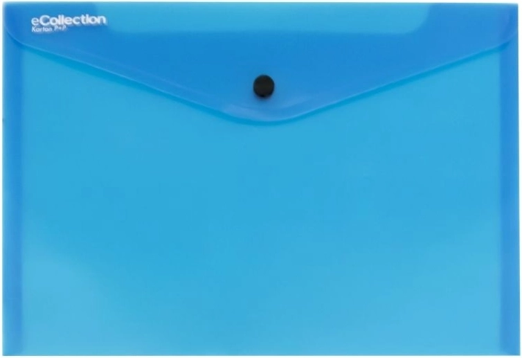 Pochette à bouton-pression A5, bleue, polypropylène