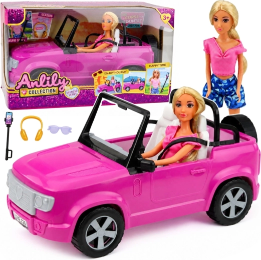 Poupée Anlily en cabriolet avec accessoires
