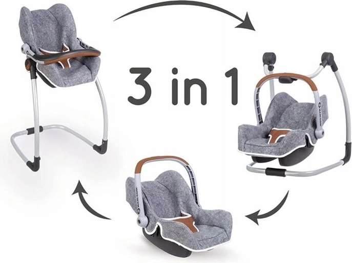 Chaise haute 3-en-1 Smoby pour poupées