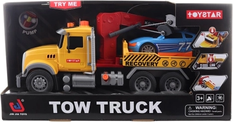 Camion de remorquage avec voiture à piles