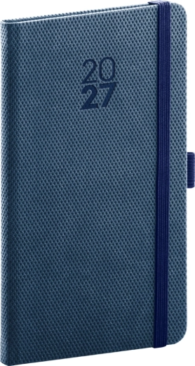 Agenda de poche Notique Diamante 2027 bleu 9 × 15,5 cm