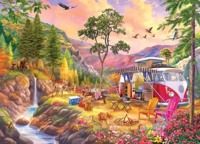 EUROGRAPHICS puzzle avec un motif de VW Bus – paradis pour campeurs 1000 pièces
