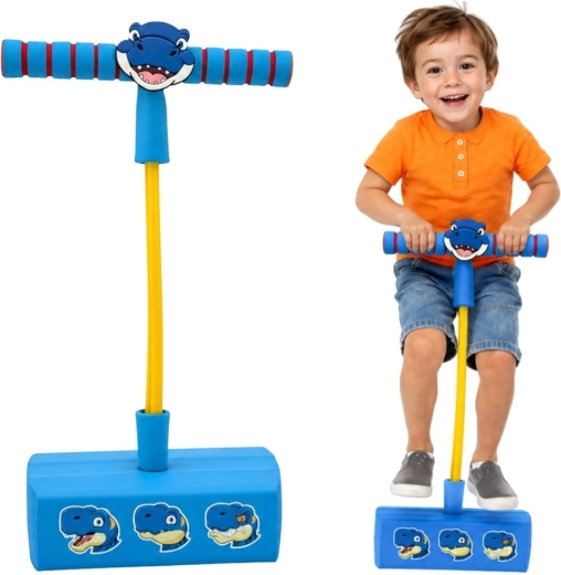 Pogo sauteur en mousse Woopie pour enfants – dinosaure bleu
