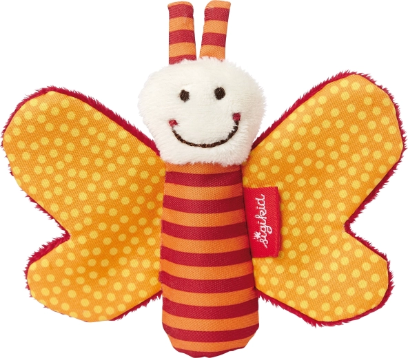 Sigikid premier doudou papillon avec effet froissé orange