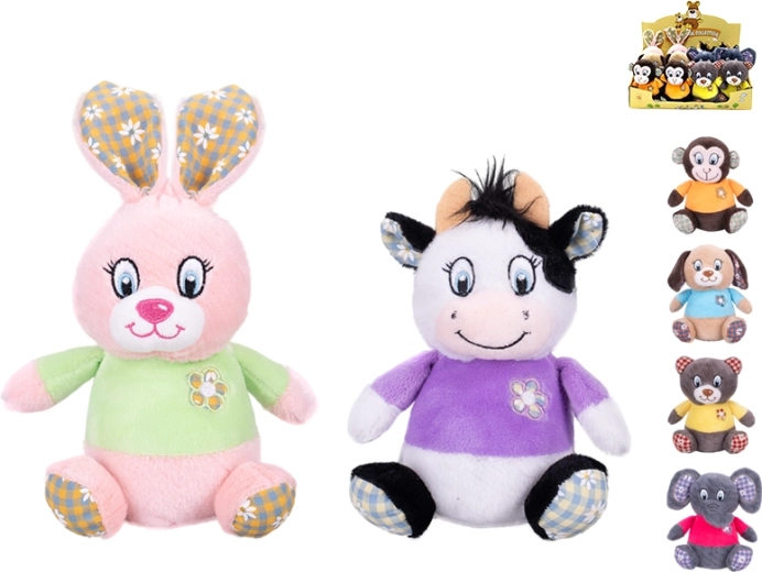 Peluche 15 cm avec t-shirt coloré, dès la naissance