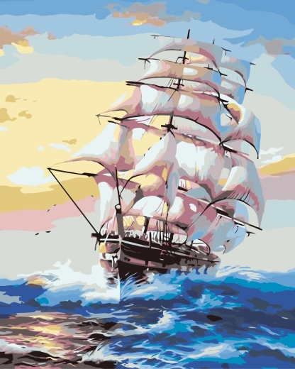 Norimpex peinture par numéros Voilier 40 × 50 cm