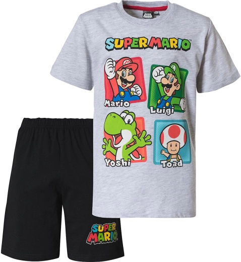 Pyjama pour enfant Super Mario gris et noir