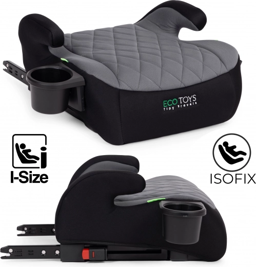Réhausseur auto pour enfant avec ISOFIX et porte-gobelet ECOTOYS i-Size 125–150 cm
