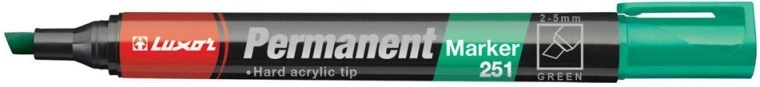 Marqueur permanent LUXOR 251 vert, pointe biseautée 2–5 mm