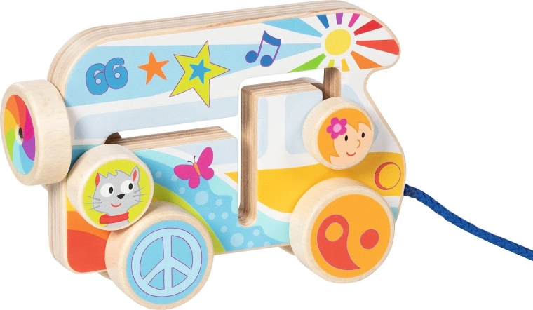 Camionnette camper en bois à tirer - 1 pièce