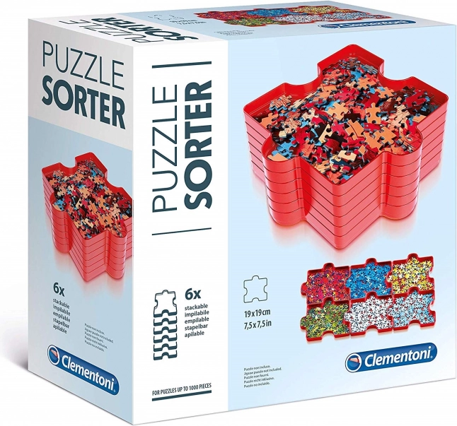 Clementoni trieur pour puzzle – ensemble de 6 compartiments