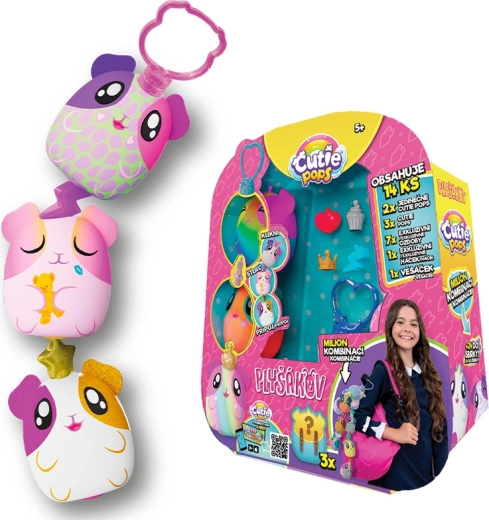 Cutie Pops mini peluche avec surprise – lot de 5 pcs
