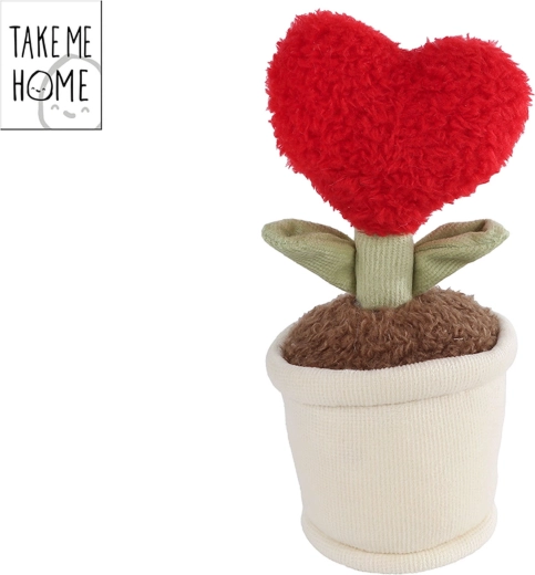 Take Me Home plante en peluche cœur rouge 16,5 cm