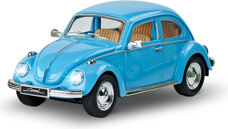 Voiture de tourisme bleue à friction avec son et lumière