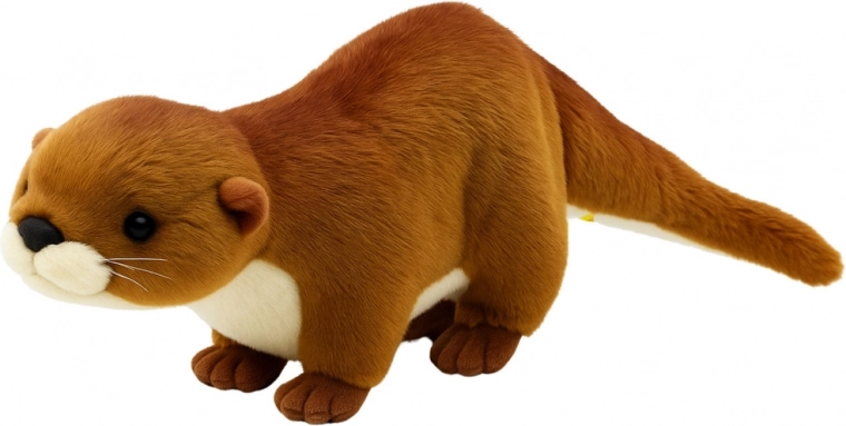 Loutre en peluche câline brun-blanc 50 cm