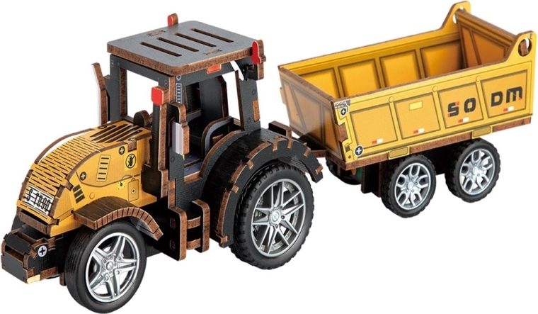 2Kids Toys puzzle 3D en bois tracteur avec remorque