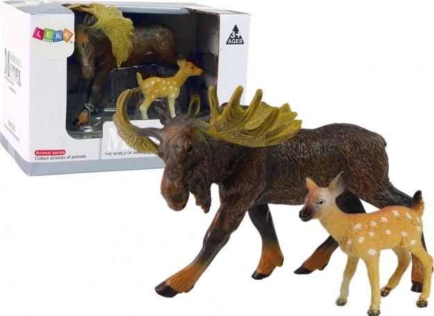 Set de figurines élan et faon – animaux de la forêt