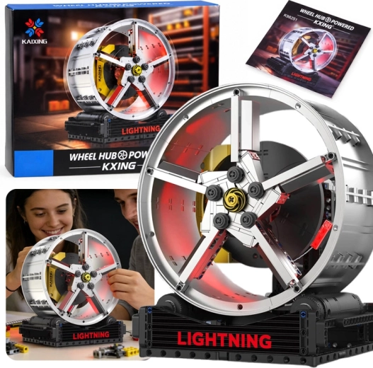 Kit de construction technique d’une roue rotative avec entraînement électrique et éclairage