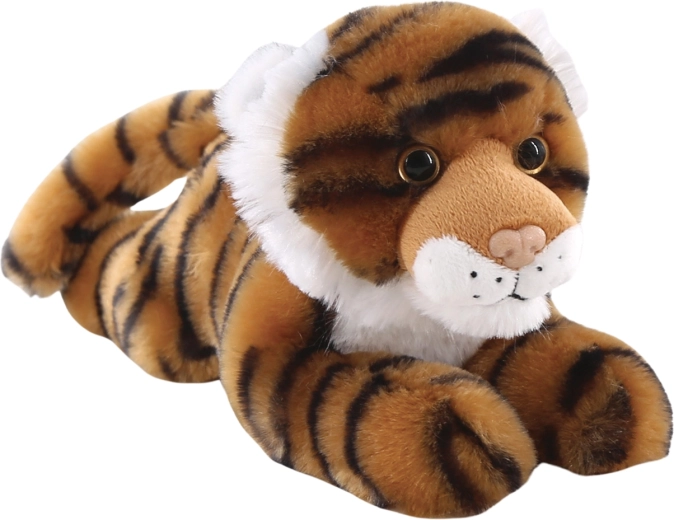 Tigre en peluche allongé 25 cm