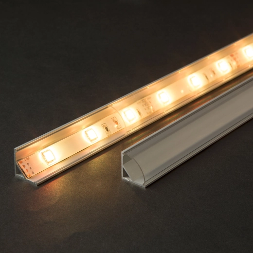 Cache transparent pour profilé LED en aluminium de 1 m