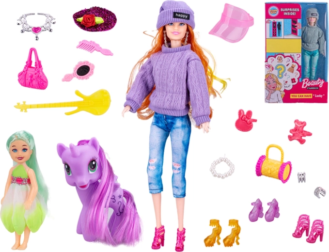 Poupée mannequin 29 cm avec membres articulés et accessoires