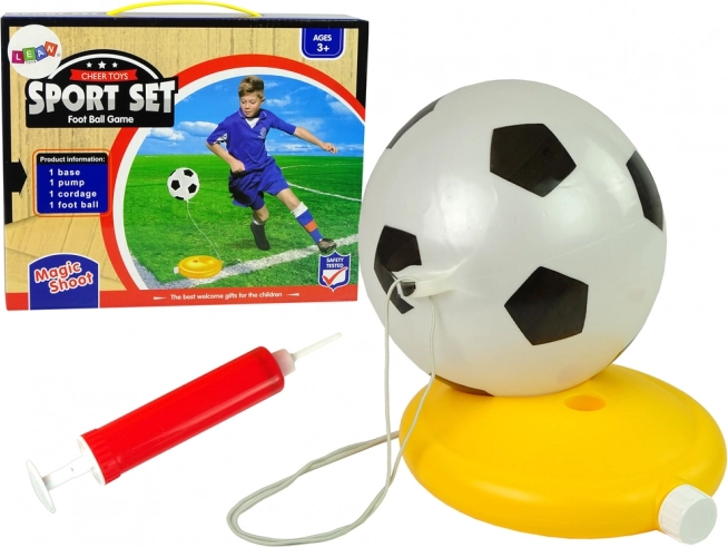 Ensemble ballon de football sur corde avec pompe