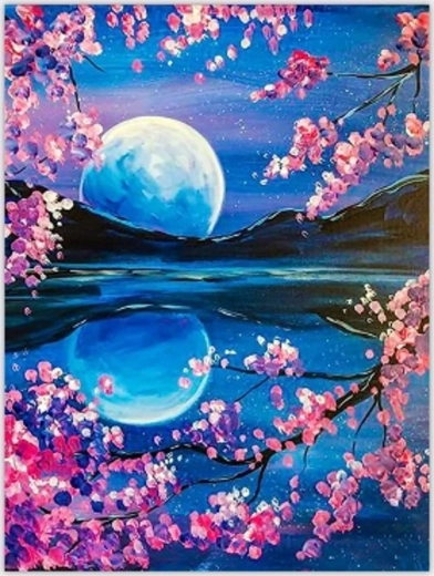 Norimpex Peinture par numéros Lever de lune 40 × 50 cm