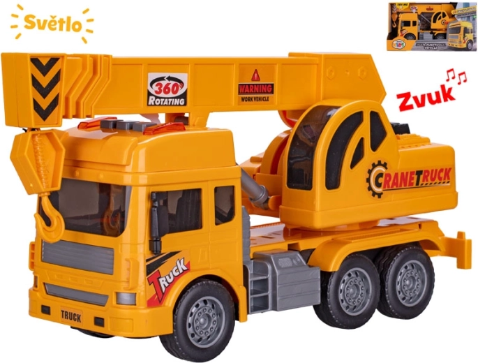 Grue de chantier avec lumière et son à entraînement par inertie 27 cm