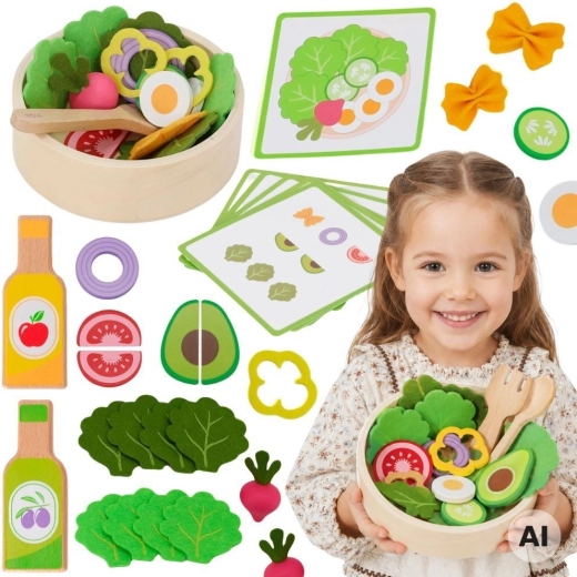 Viga set en bois pour préparer une salade 18m+