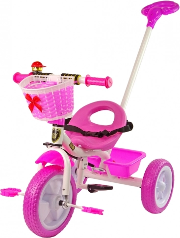 Tricycle pour enfants PRO100 rose avec panier et roues EVA