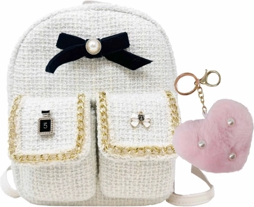 Hot Focus sac à dos enfant avec pompon (breloque) blanc