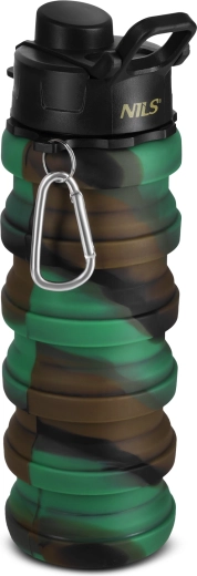Bouteille pliable en silicone 500 ml verte NILS Camp
