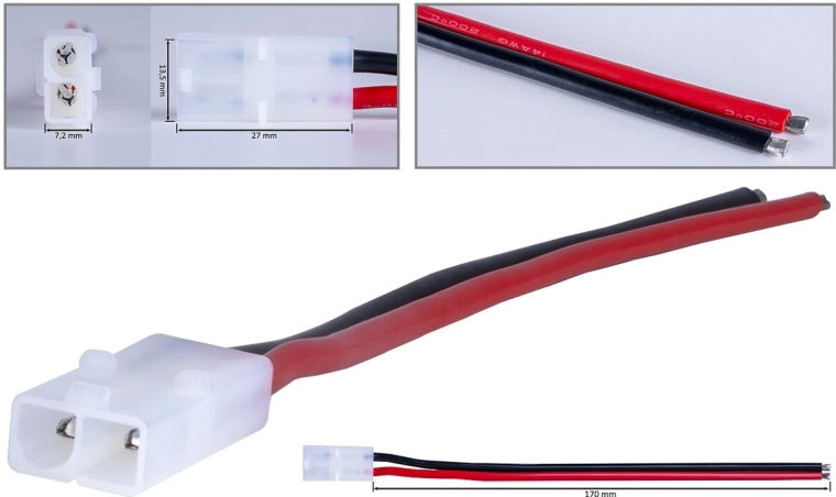 Connecteur Tamiya avec câble en silicone de 2,5 mm², 17 cm