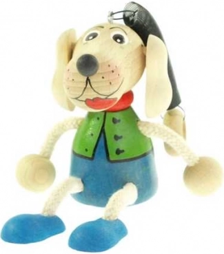 Teckel à ressort – jouet suspendu en bois