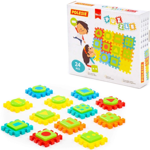 Puzzle d’encastrement pour enfants avec formes, 24 pièces en boîte