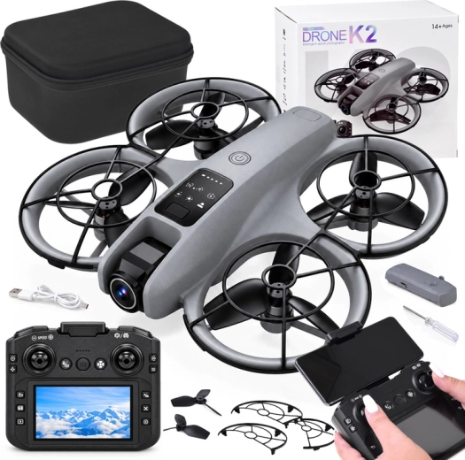 Drone avec caméra télécommandé avec radiocommande LCD
