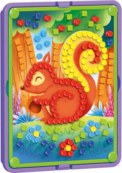 Quercetti mosaïque Pin Bosco – mosaïque à chevilles pour enfants avec motifs forestiers