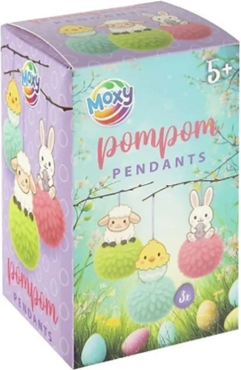Décorations de Pâques suspendues avec pompons, 3 pcs