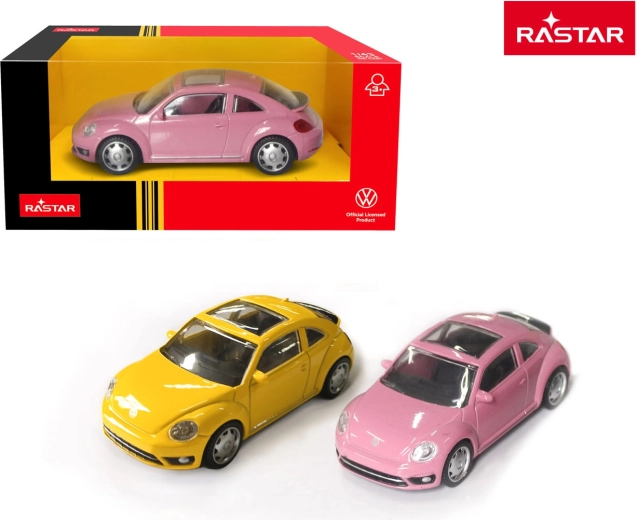 Modèle de voiture en métal Rastar Volkswagen Beetle rose 1:43