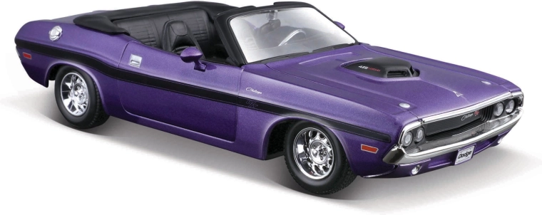 Maisto Dodge Challenger R/T cabriolet 1970 – modèle en métal 1:24, violet métallisé