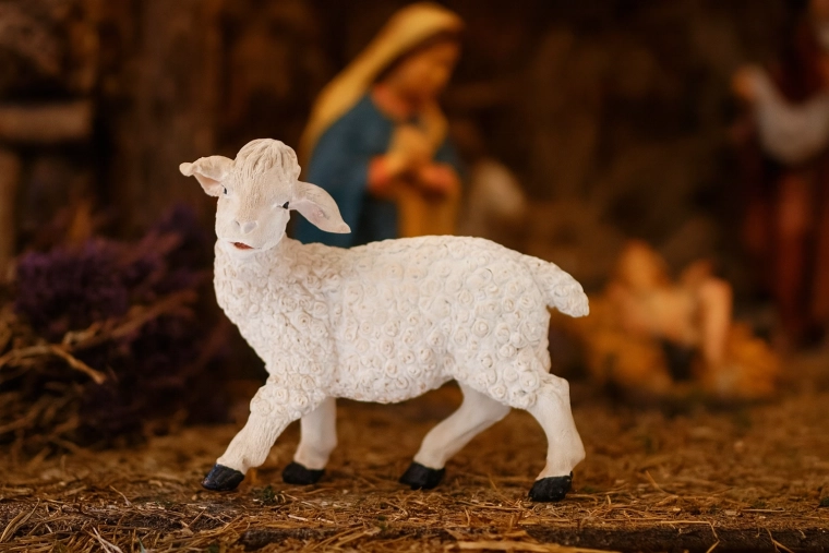 Figurine de mouton en polyrésine 25 cm