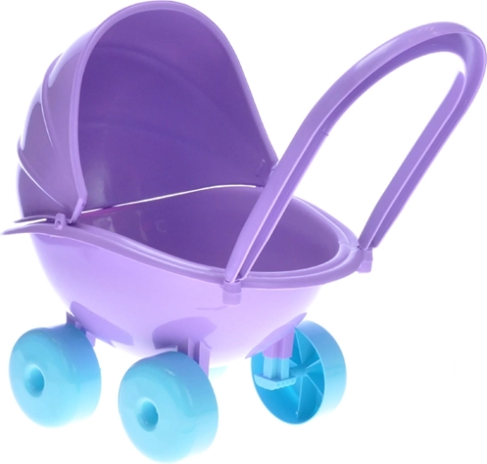 Poussette profonde en plastique pour poupées – violette