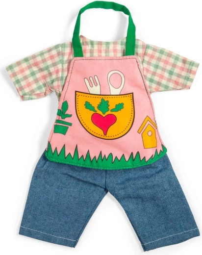 Bigjigs Toys tenue de jardinage pour poupée 34 cm – pantalon, chemise et tablier
