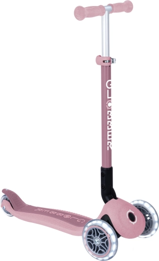 Trottinette Koloběžka Primo pliable avec roues lumineuses écologiques, coloris berry